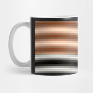 Burnt Orange and Black Colorblock Thin Stripes Mug
